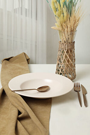 Keramika Mat Krem İyonya Makarna Tabağı 28 Cm 950