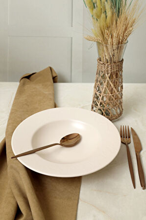 Keramika Mat Krem İyonya Makarna Tabağı 28 Cm 950