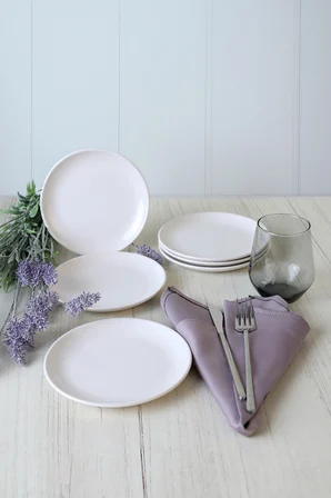 Keramika Beyaz Delta Pasta Tabağı 17 Cm 6 Adet 006