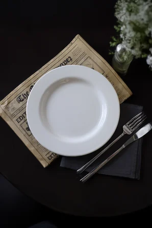 Keramika Beyaz Assos Pasta Tabağı 22 Cm 6 Adet 006