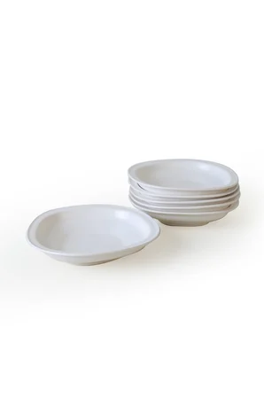 Keramika Beyaz Bloom Yemek Tabağı 24 Cm 6 Adet 006