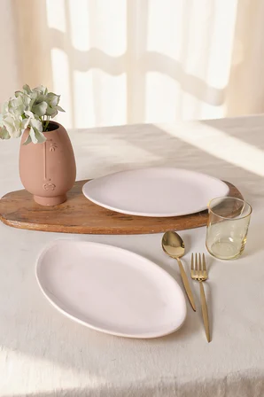 Keramika Krem Bloom Kayık Tabak 31 Cm 2 Adet 030
