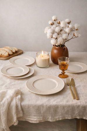 Keramika Krem Myra Pasta Tabağı 22 Cm 6 Adet 030