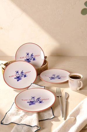 Keramika Love Of Coffee Pasta Tabağı 20 Cm 4 Adet 23455