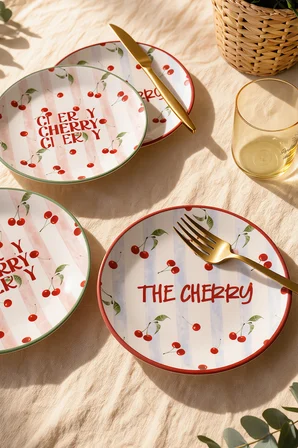 Keramika Cherry Ege Pasta Tabağı 20 Cm 4 Adet 23950-51