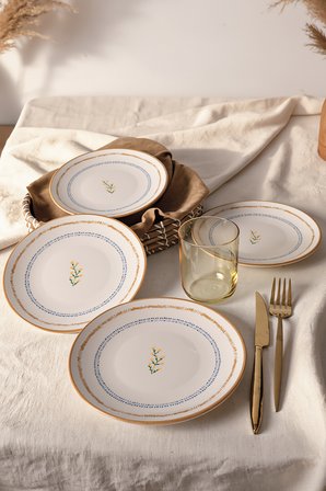 Keramika Sun Flowers Pasta Tabağı 20 Cm 4 Adet 23973