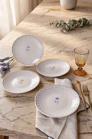 Keramika Bella Natura Pasta Tabağı 20 Cm 4 Adet 23975-76-77-78