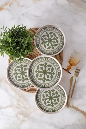 Keramika Timeless Green Stackable Pasta Tabağı 21 Cm 4 Adet 21974