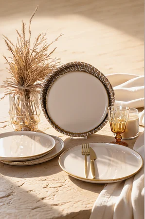 Keramika Straw Nordic Servis Tabağı 26 Cm 4 Adet