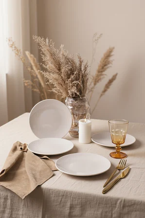 Keramika Krem Ege Pasta Tabağı 20 cm 4 Adet 036