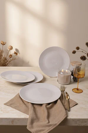 Keramika Krem Ege Servis Tabağı 26 cm 4 Adet 036