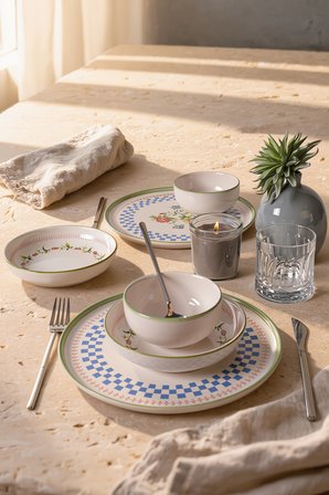 Keramika Rose Line Yemek Takımı 6 Parça 2 Kişilik 22909-10-11