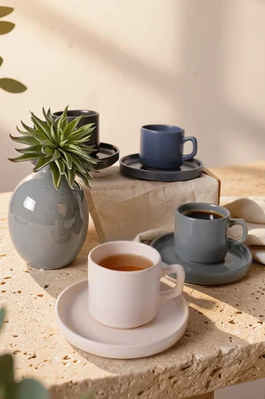Keramika River Stackable Çay Takımı 8 Parça 4 Kişilik 324-399-627-950