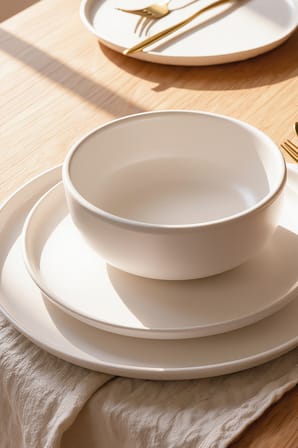 Keramika Mat Beyaz Nordic Yemek Takımı 6 Parça 2 Kişilik 022