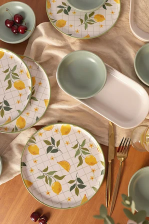 Keramika Lemon Kahvaltı Takımı 12 Parça 4 Kişilik 22090