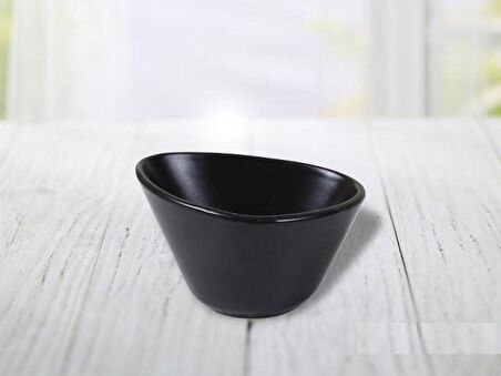 Keramika Miska 12 cm Çerazlik Mat Siyah Dekorsuz