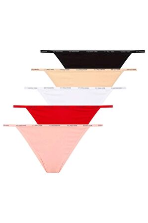 . Kadın Çok Renkli 5 Li Tanga Slip