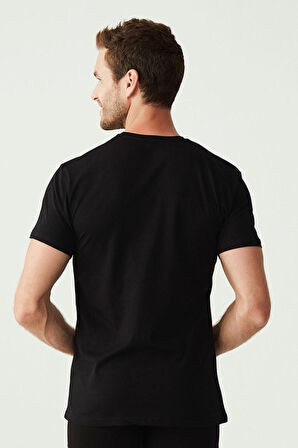 U.S. Polo Assn. Erkek Siyah 2 Li Yuvarlak Yaka Atlet