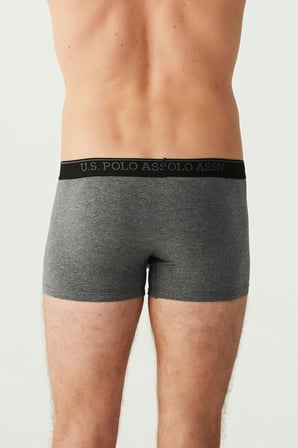 . Erkek Antrasit Melanj - Siyah 3 Lü Boxer