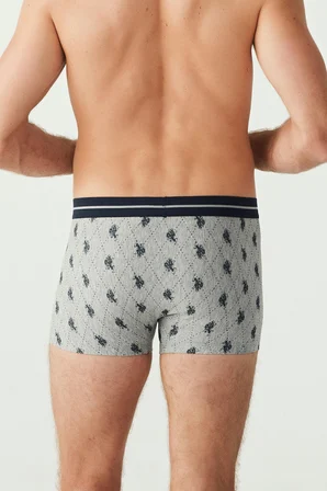 U.S. Polo Assn. Erkek Bordo - Lacivert - Gri Melanj  3 Lü Boxer