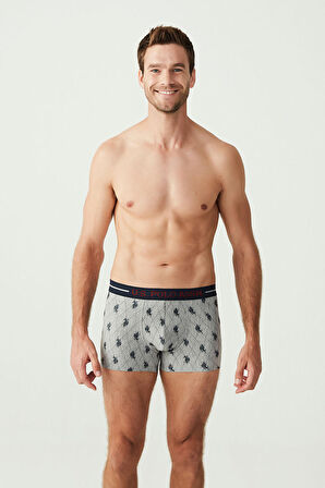U.S. Polo Assn. Erkek Bordo - Lacivert - Gri Melanj  3 Lü Boxer