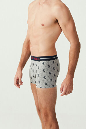 U.S. Polo Assn. Erkek Bordo - Lacivert - Gri Melanj  3 Lü Boxer