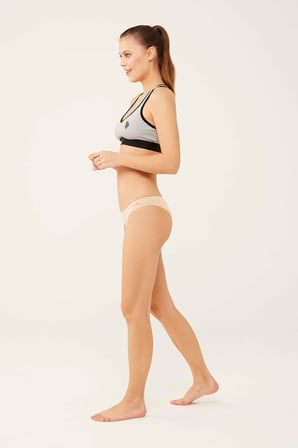 .Kadın Siyah - Beyaz - Ten - Somon - Kırmızı 5 Li Brazilian Slip