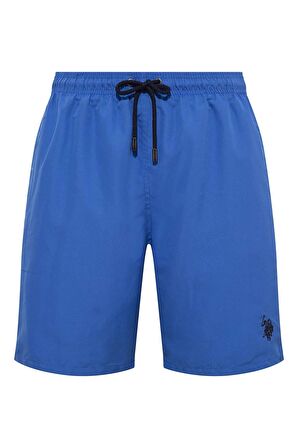 . Erkek Saks Mavi Uzun Deniz Şortu