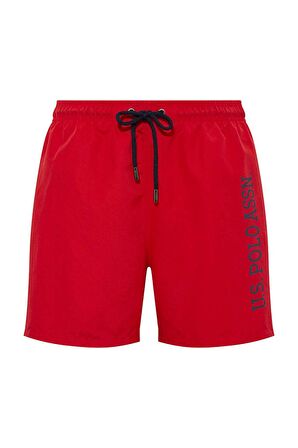 . Erkek Kırmızı Orta Boy Deniz Şortu