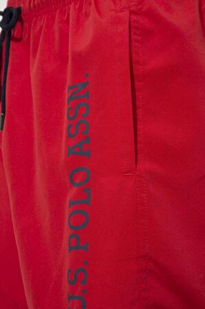 . Erkek Kırmızı Orta Boy Deniz Şortu