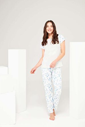 MOD 3676 KADIN  YUVARLAK YAKA PIJAMA TAKIM 22Y