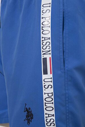 U.S. Polo Assn. Erkek Saks Mavi Orta Boy Deniz Şortu