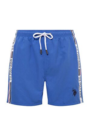 . Erkek Saks Mavi Orta Boy Deniz Şortu