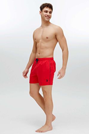 U.S. Polo Assn. Erkek Kırmızı Orta Boy Deniz Şortu