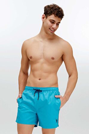 U.S. Polo Assn. Erkek Mavi Orta Boy Deniz Şortu