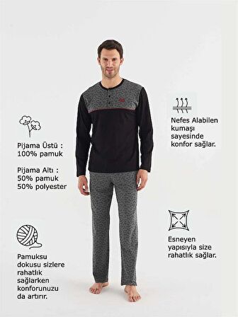 MOD 3735 ERKEK Patlı Pijama Takım