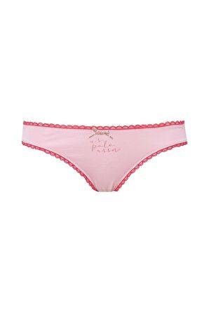 U.S. POLO ASSN. - Kadın Mercan - Pembe -Baskılı 3 lü Slip