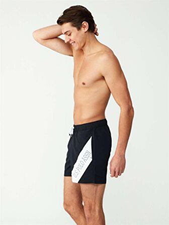 U.S. POLO ASSN. - Erkek Siyah Orta Boy Deniz Şortu 