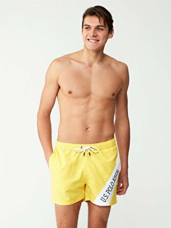 U.S. POLO ASSN. - Erkek Sarı Orta Boy Deniz Şortu 