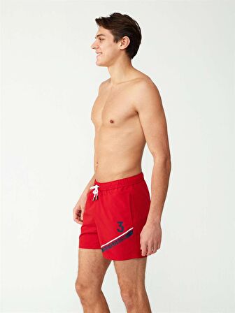 U.S. POLO ASSN. - Erkek Kırmızı Orta Boy Deniz Şortu 
