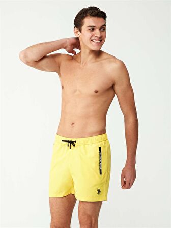 U.S. POLO ASSN. - Erkek Sarı Orta Boy Deniz Şortu 