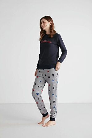 Us Polo Assn Kadın Uzun Kol Pijama Takımı 16958