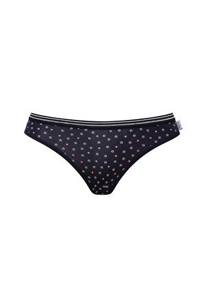 U.S. POLO ASSN. - Kadın Pembe - Gri Melanj - Lacivert 3 lü Slip 