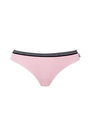 U.S. POLO ASSN. - Kadın Pembe - Gri Melanj - Lacivert 3 lü Slip 