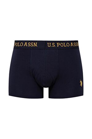 U.S. POLO ASSN. - Erkek Sarı - Baskılı- Lacivert 3 lü Boxer 