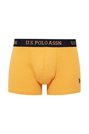 U.S. POLO ASSN. - Erkek Sarı - Baskılı- Lacivert 3 lü Boxer 