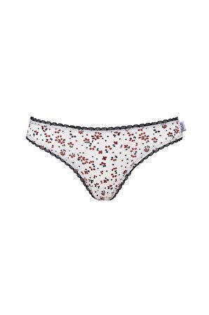 U.S. POLO ASSN. - Kadın Bordo - Lacivert - Baskılı 3 lü Slip 