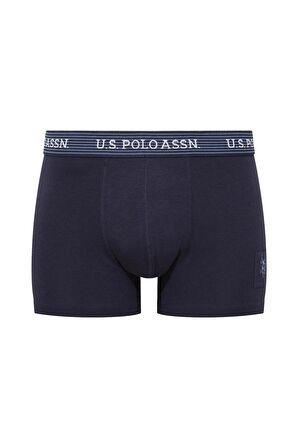 U.S. POLO ASSN. Erkek Baskılı-Lacivert-İndigo 3 lü Boxer 