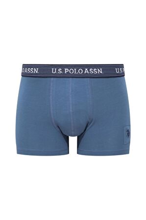 U.S. POLO ASSN. Erkek Baskılı-Lacivert-İndigo 3 lü Boxer 