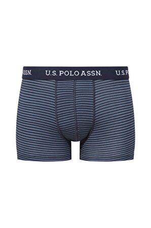 U.S. POLO ASSN. Erkek Baskılı-Lacivert-İndigo 3 lü Boxer 